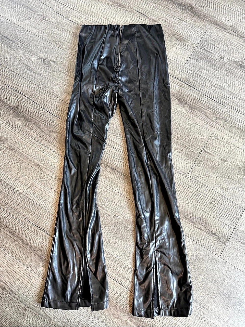 Kittenish Faux Leather Flare Pants Black Medium Like New